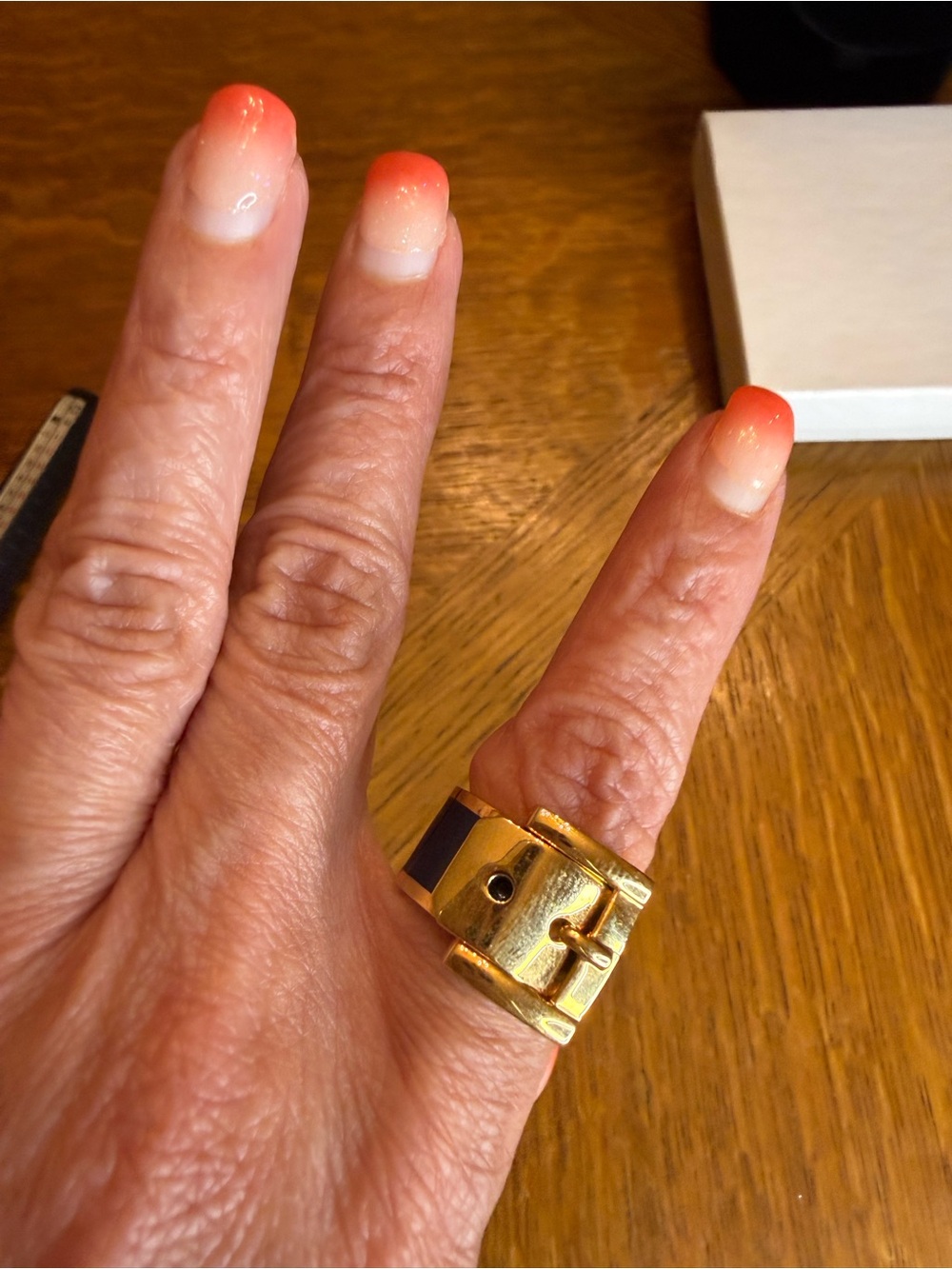 Michael Kors Gold Tone Buckle Bracelet & ring - Picture 2 of 6